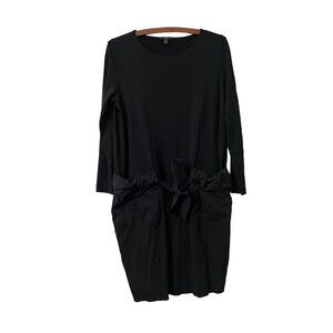 Cos Womens Black Waist Tie Long Sleeve Sheath Minimal Dress Size Small